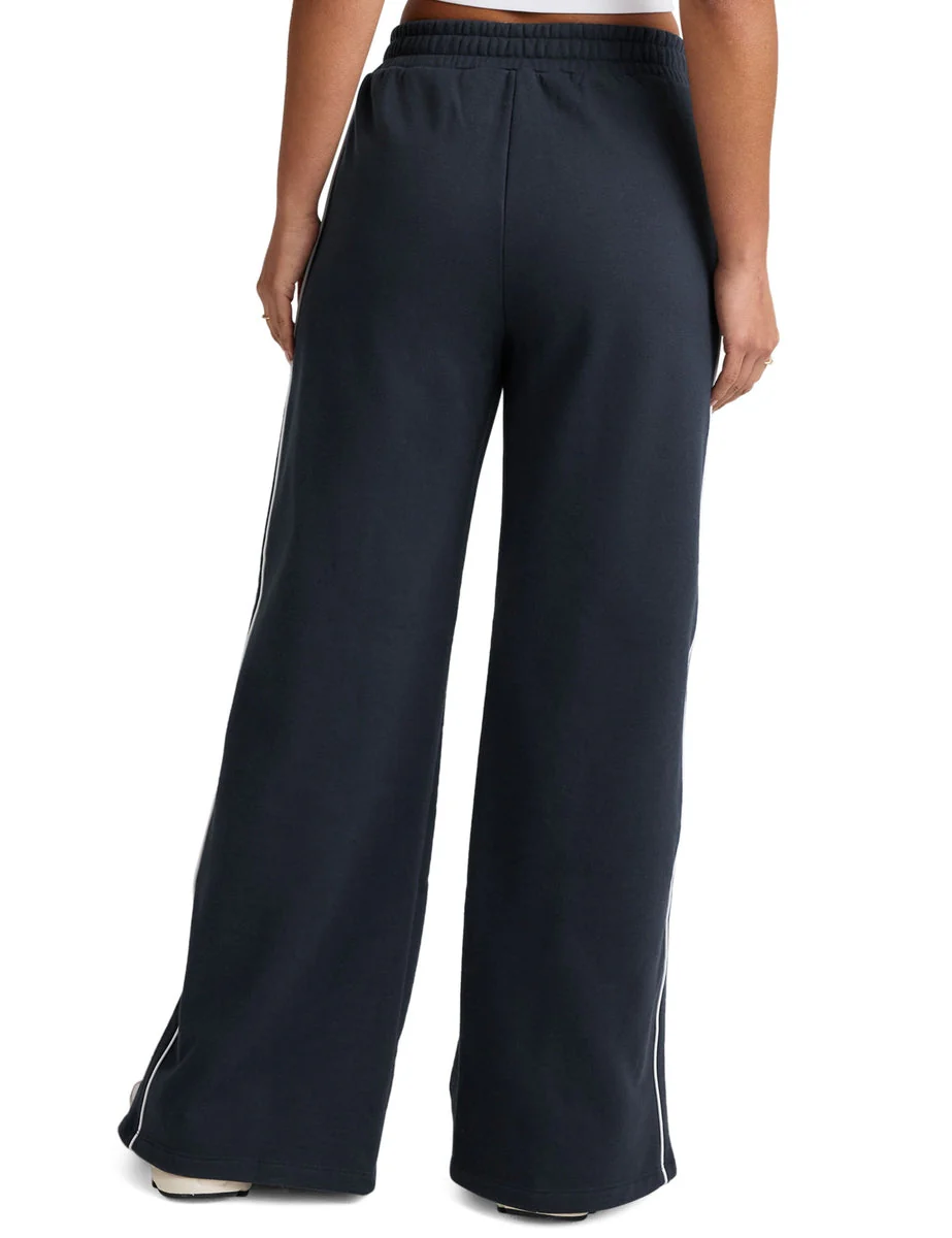 LuxeFleece Piper Wide Leg Pant - Nocturnal Navy