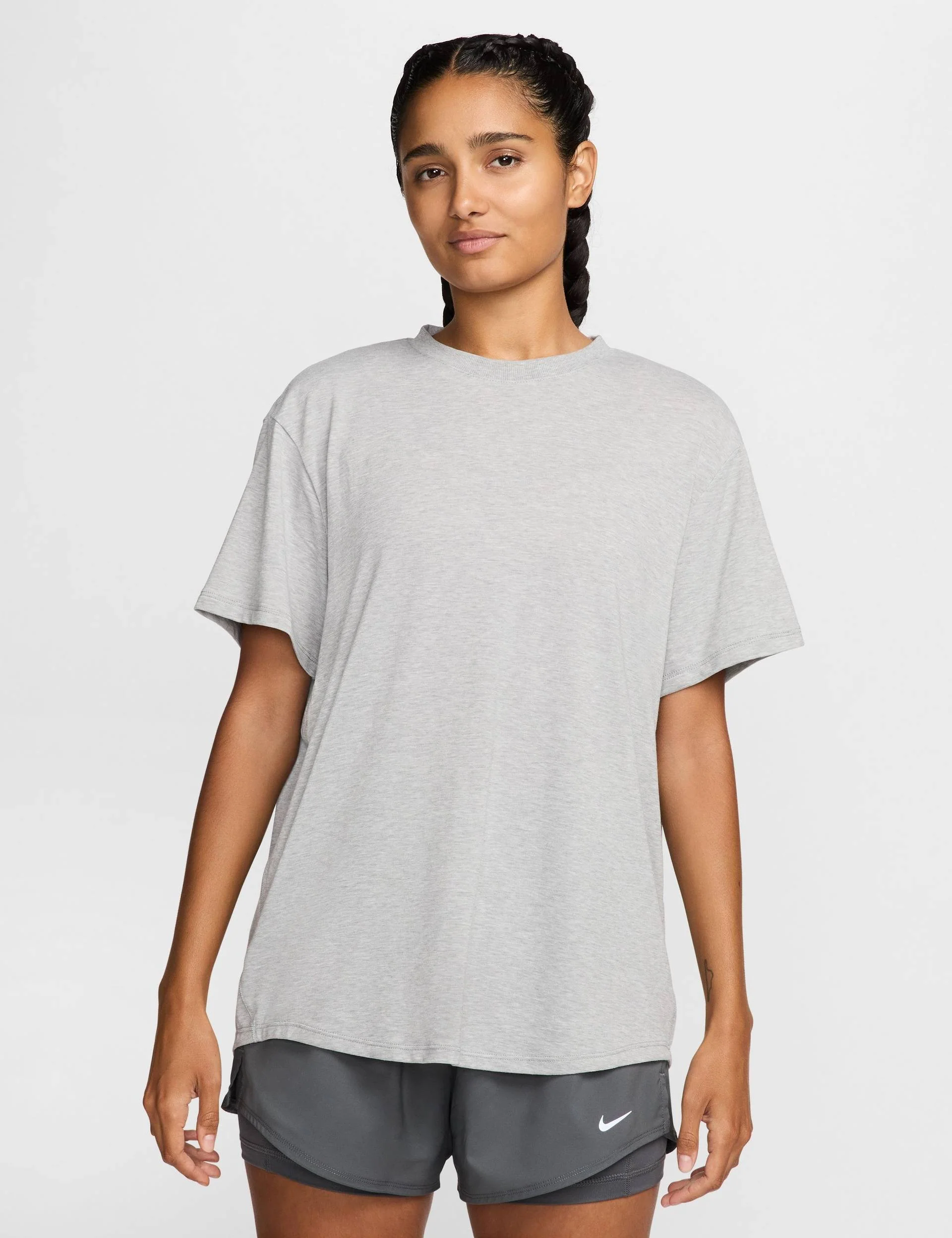 One Relaxed Dri-FIT Short-Sleeve Top - Smoke Grey/Heather