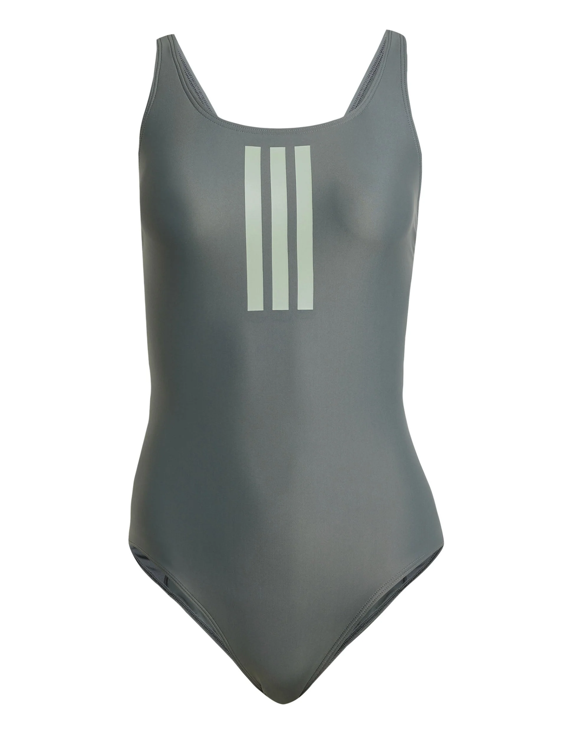 3-Stripes V-Back Swimsuit - Legend Ivy/Silver Green