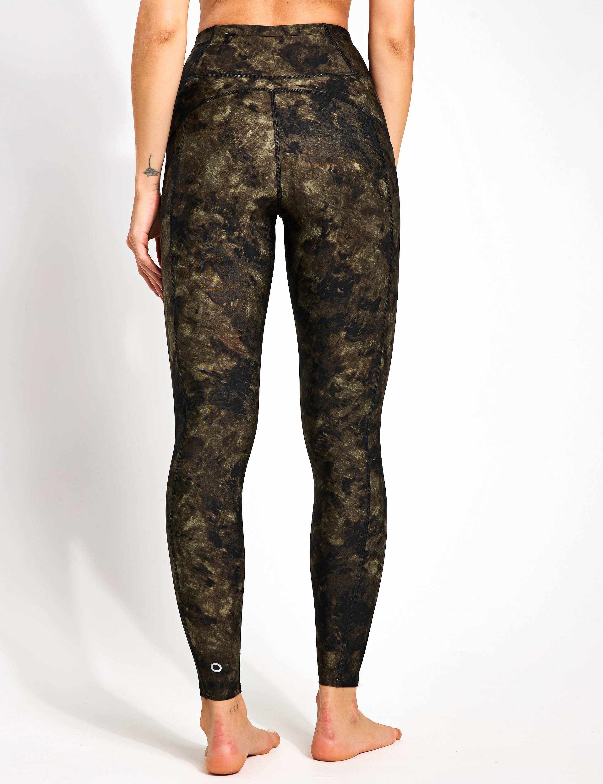 Go Balance Printed Wrap Waist Yoga Leggings - Sage Mix