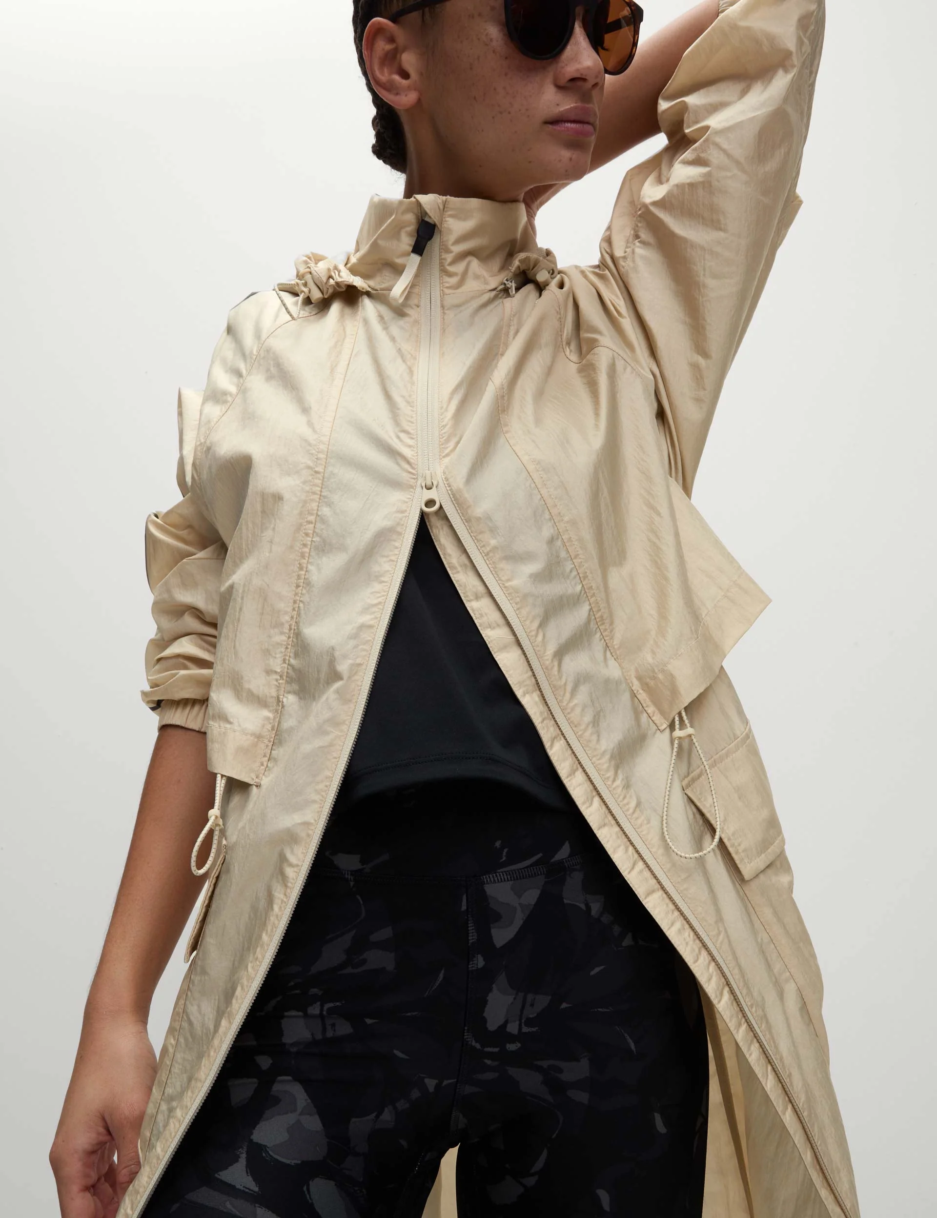 Packable Iridescent Hooded Parka with Stormwear - Antique Cream