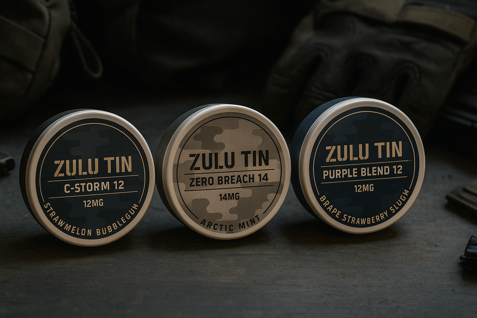 ZULU TIN · Tactical 3-Pack (C-STORM 12 / ZERO BREACH 14 / PURPLE BLEND 12) - ZULUTIN