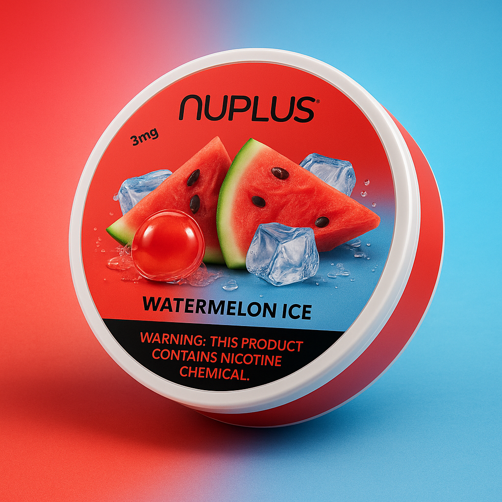 5-Cans (75 Pouches) Nuplus Watermelon Ice Nicotine Pouches – 3mg | - ZULUTIN