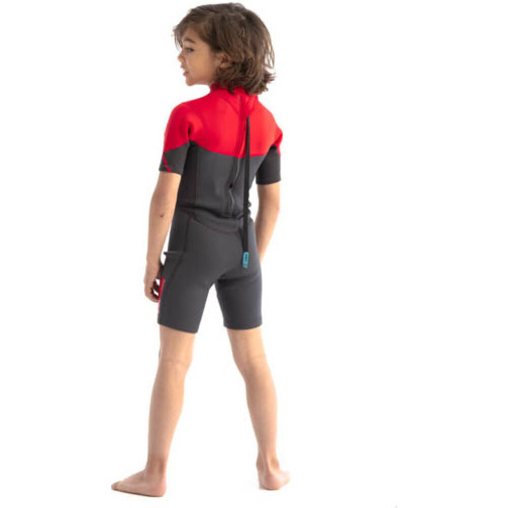 JOBE Junior Boston 2mm Back Zip Shorty Wetsuit Red