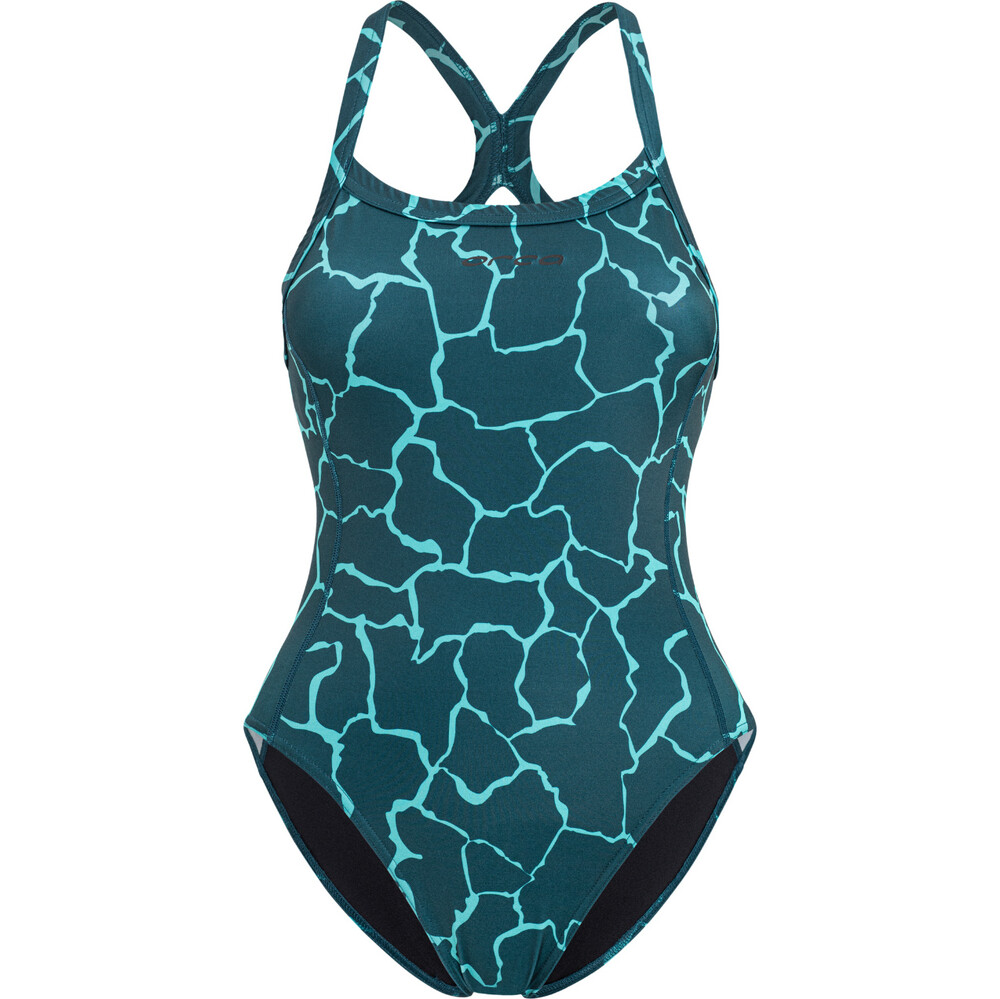 Orca Womens Core One Piece Thin Strap Swimsuit Dark Green