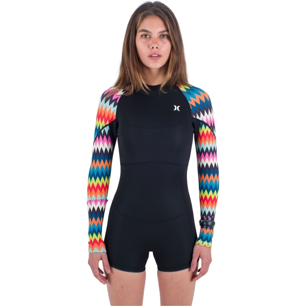 Hurley Womens Advant 2mm Back Zip Shorty Springsuit Chevron