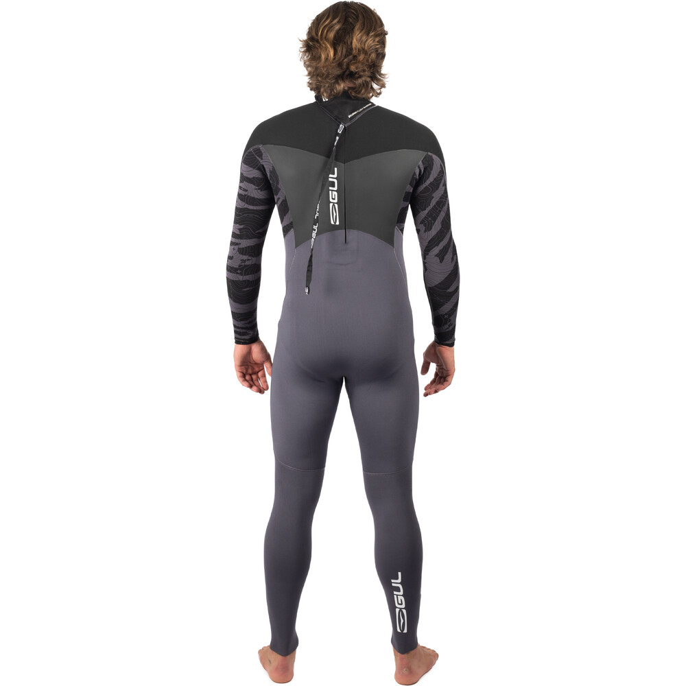 GUL Mens Response 5/3mm GBS Back Zip Wetsuit Black/Grey