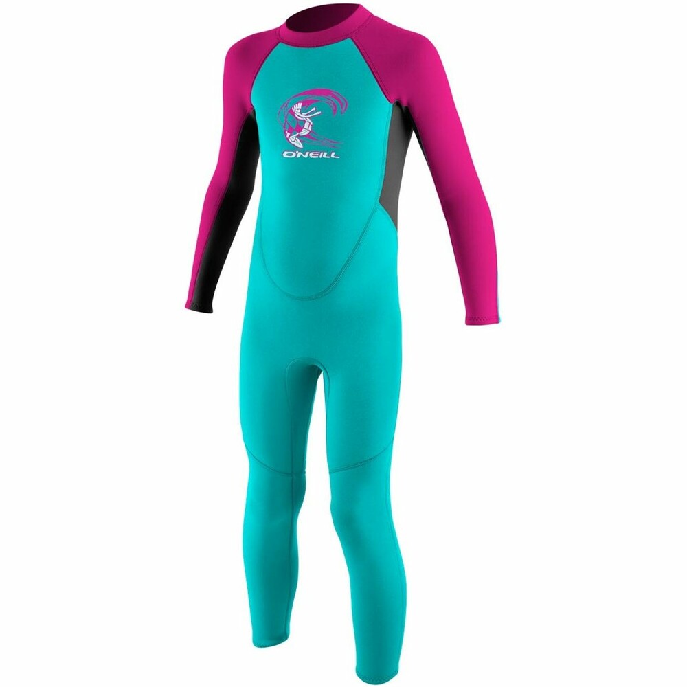ONeill Toddler Reactor 2mm Back Zip Wetsuit Aqua/Berry