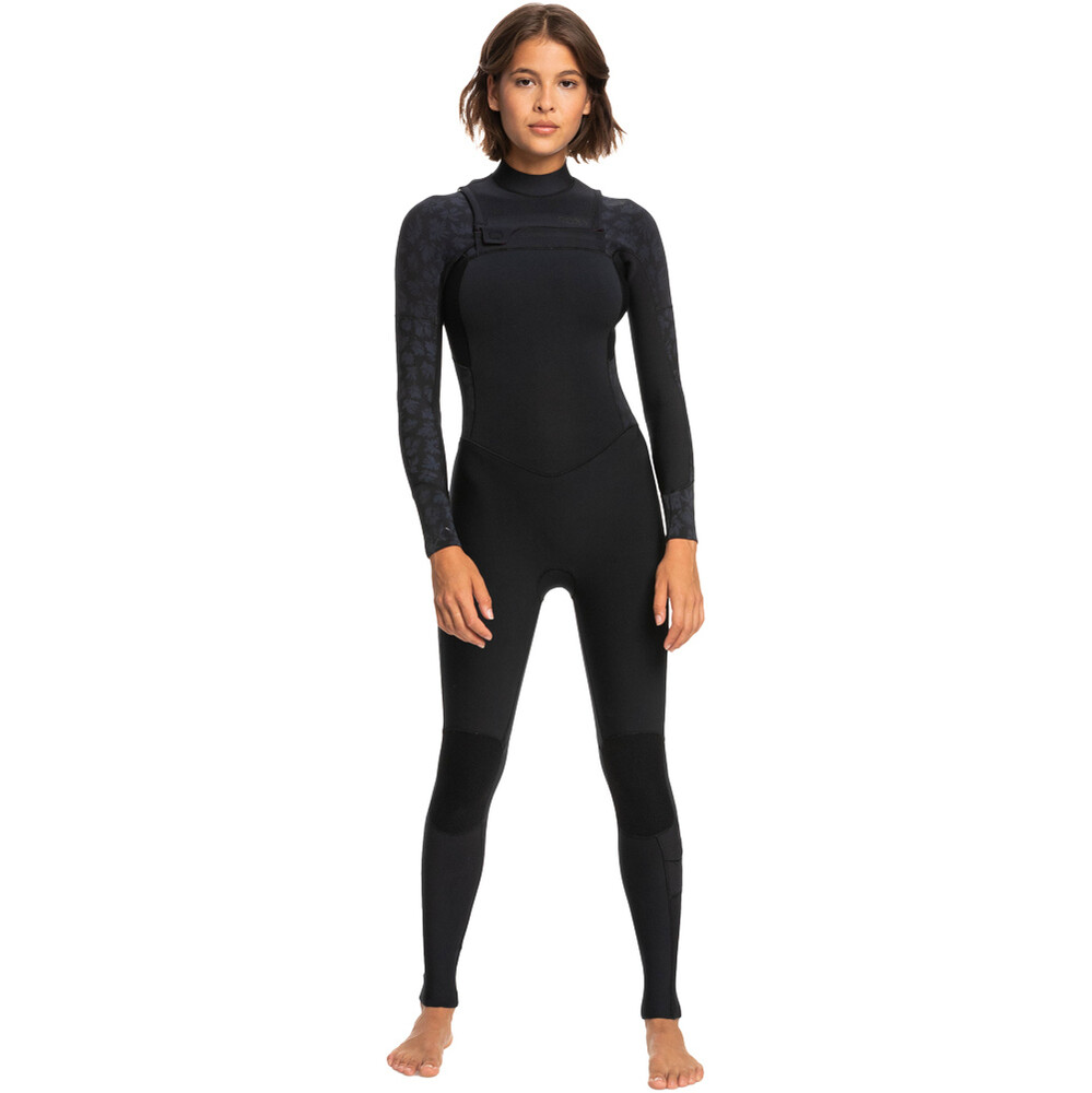 Roxy Womens Swell Series 4/3mm Chest Zip Wetsuit Black