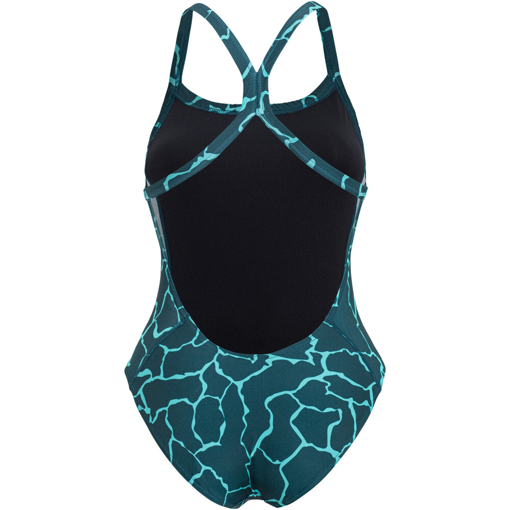 Orca Womens Core One Piece Thin Strap Swimsuit Dark Green
