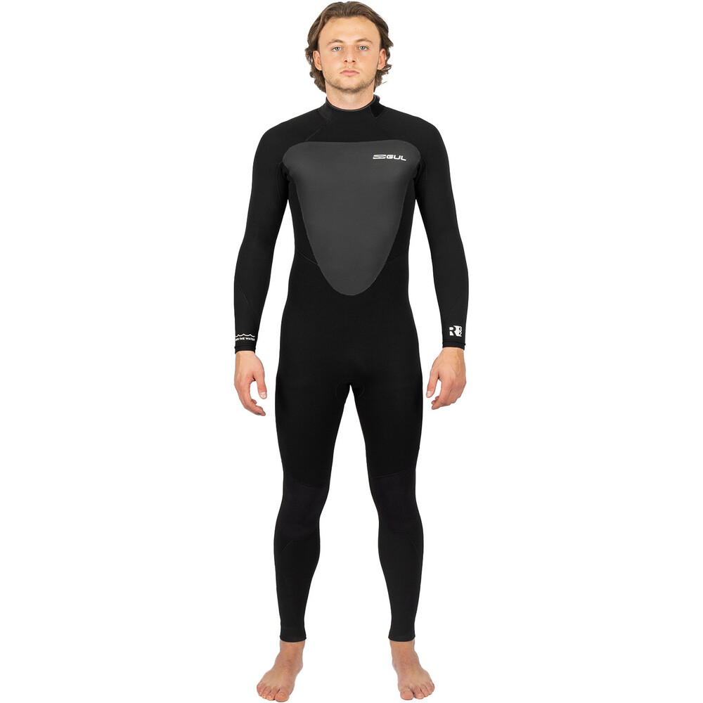 GUL Mens Response 5/3mm GBS Back Zip Wetsuit Black