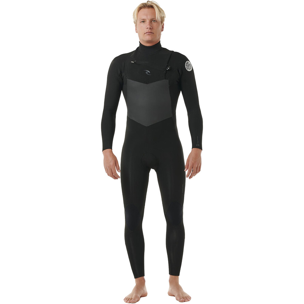 Rip Curl Mens Dawn Patrol 5/3mm Chest Zip Wetsuit Black