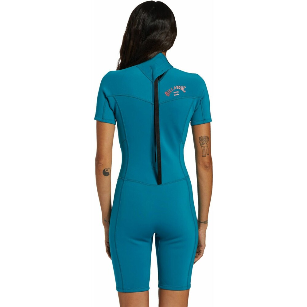 Billabong Womens Foil 2mm Back Zip Shorty Wetsuit Marine