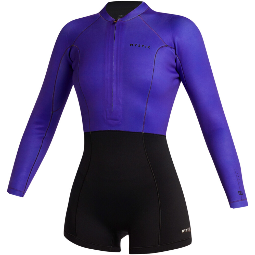 Mystic Womens Lunar Long Arm 2mm Front Zip Shorty Black/Purple