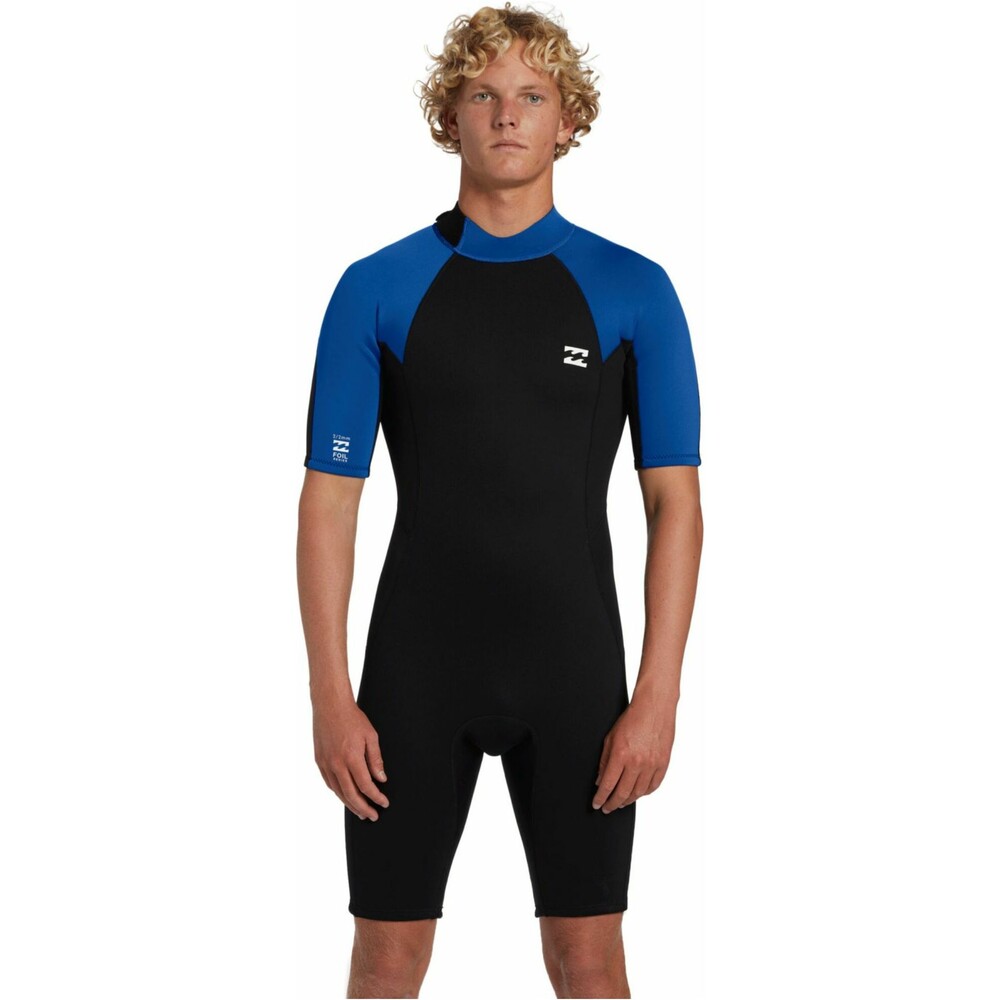 Billabong Mens Foil 2mm Back Zip Shorty Wetsuit Mid Blue