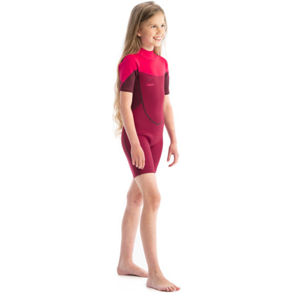 JOBE Junior Boston 2mm Back Zip Shorty Wetsuit Hot Pink