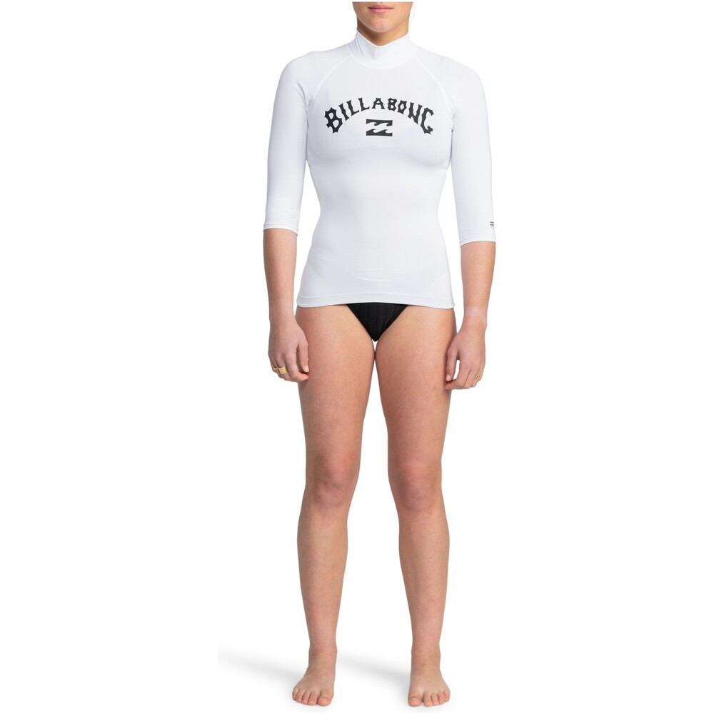 Billabong Womens Tropic Surf Short Sleeve Rash Vest White