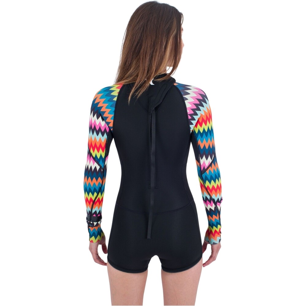 Hurley Womens Advant 2mm Back Zip Shorty Springsuit Chevron