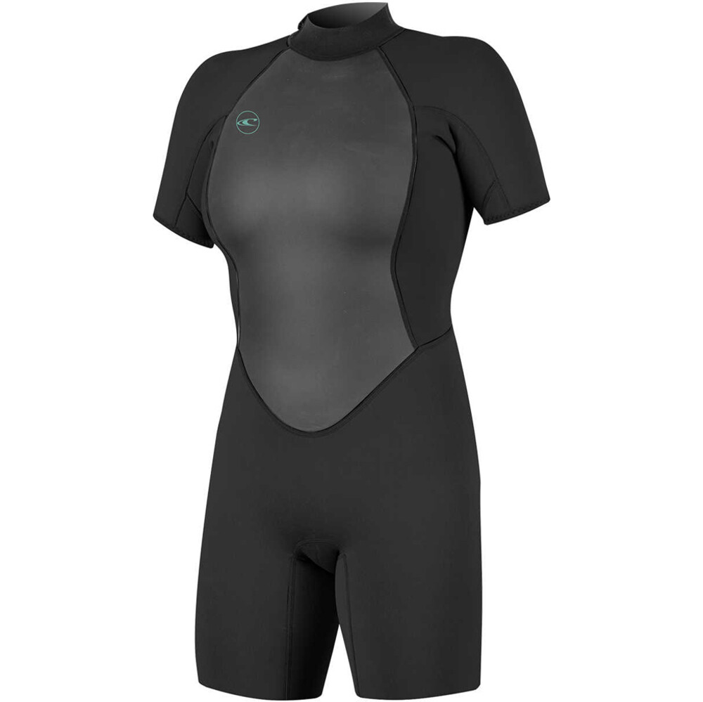ONeill Womens Reactor II 2mm Back Zip Shorty Wetsuit Black