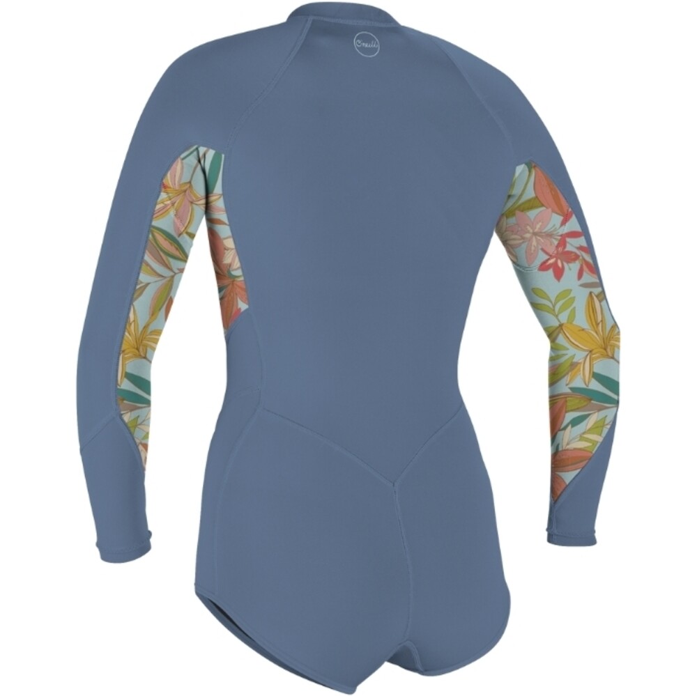 ONeill Womens Bahia 2/1mm Long Sleeve Front Zip Shorty Wetsuit