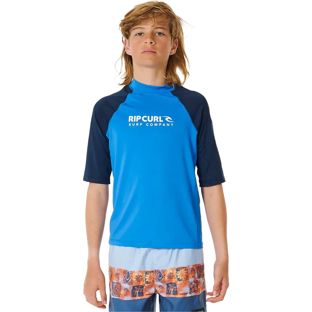 Rip Curl Junior Shock UPF Short Sleeve Boy Rash Vest