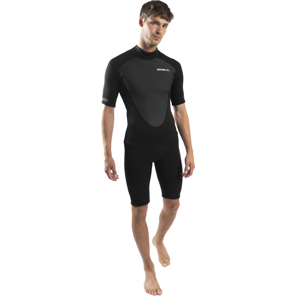 GUL Mens Response 3/2mm Back Zip Shorty Wetsuit