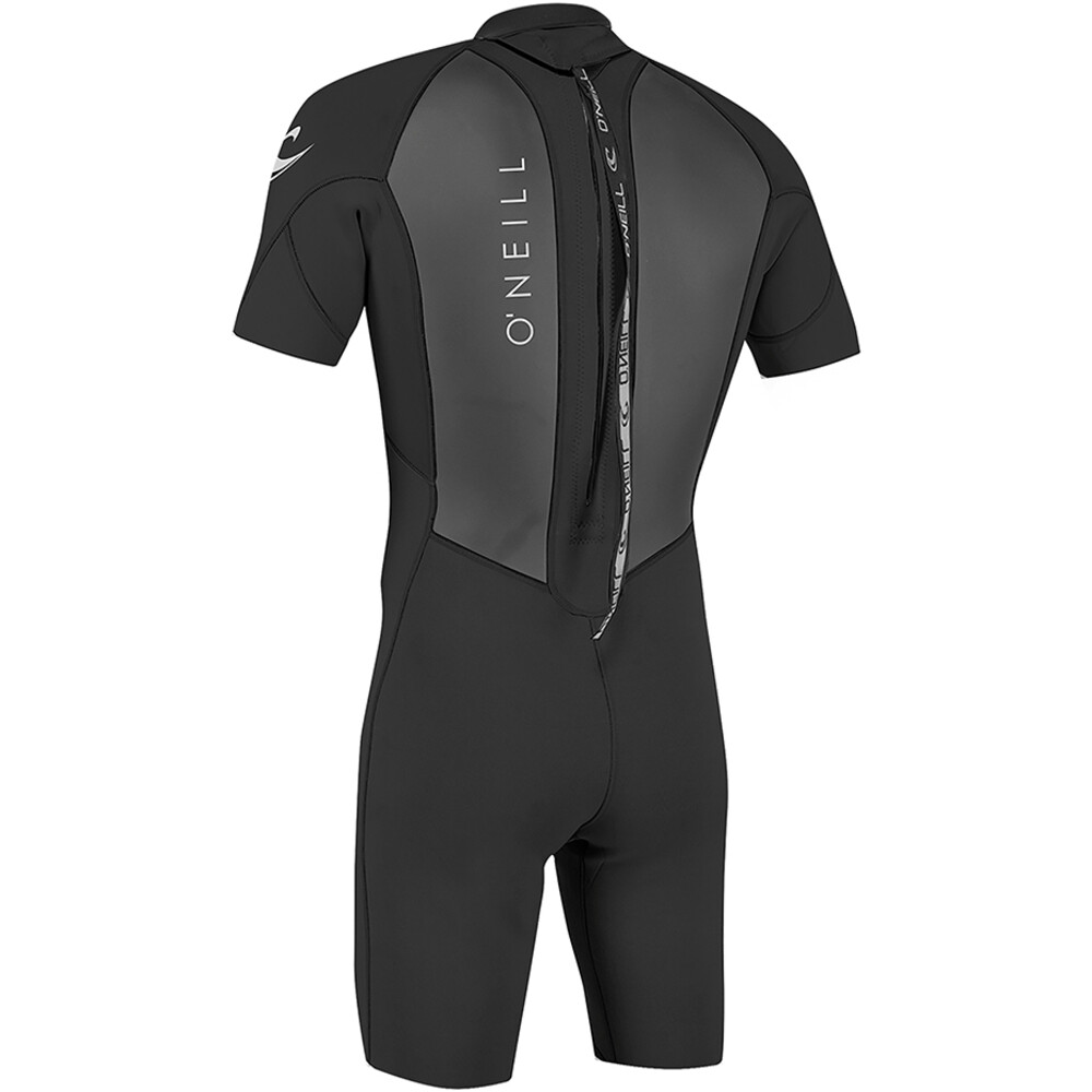 ONeill Mens Reactor II 2mm Back Zip Shorty Wetsuit Black
