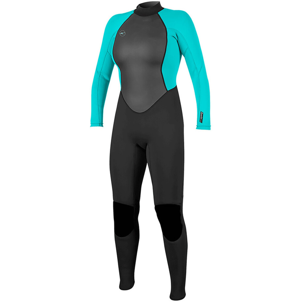 ONeill Womens Reactor II 3/2mm Back Zip Wetsuit Black/Aqua