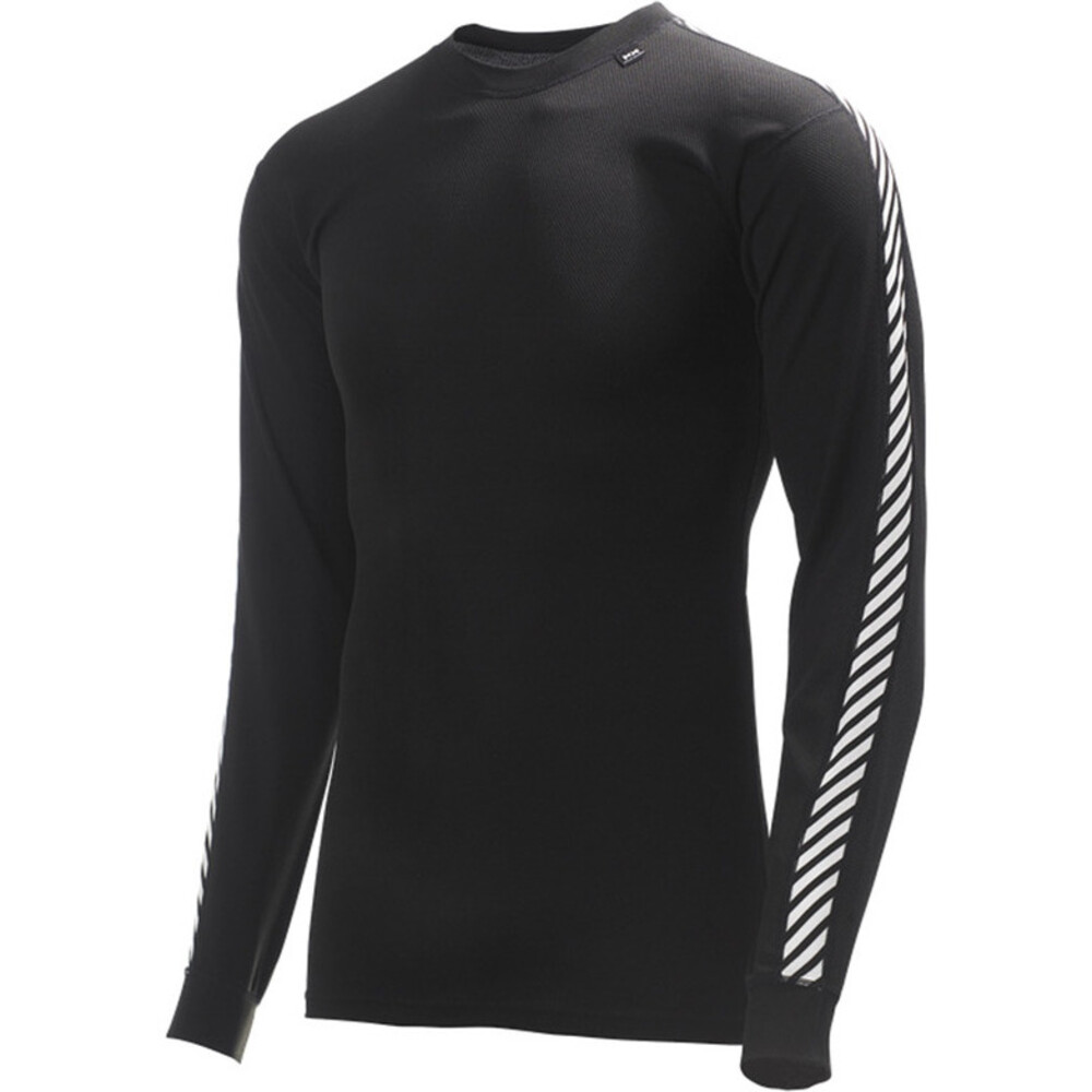 Helly Hansen Lifa Stripe Crew Neck Base Layer Top Black