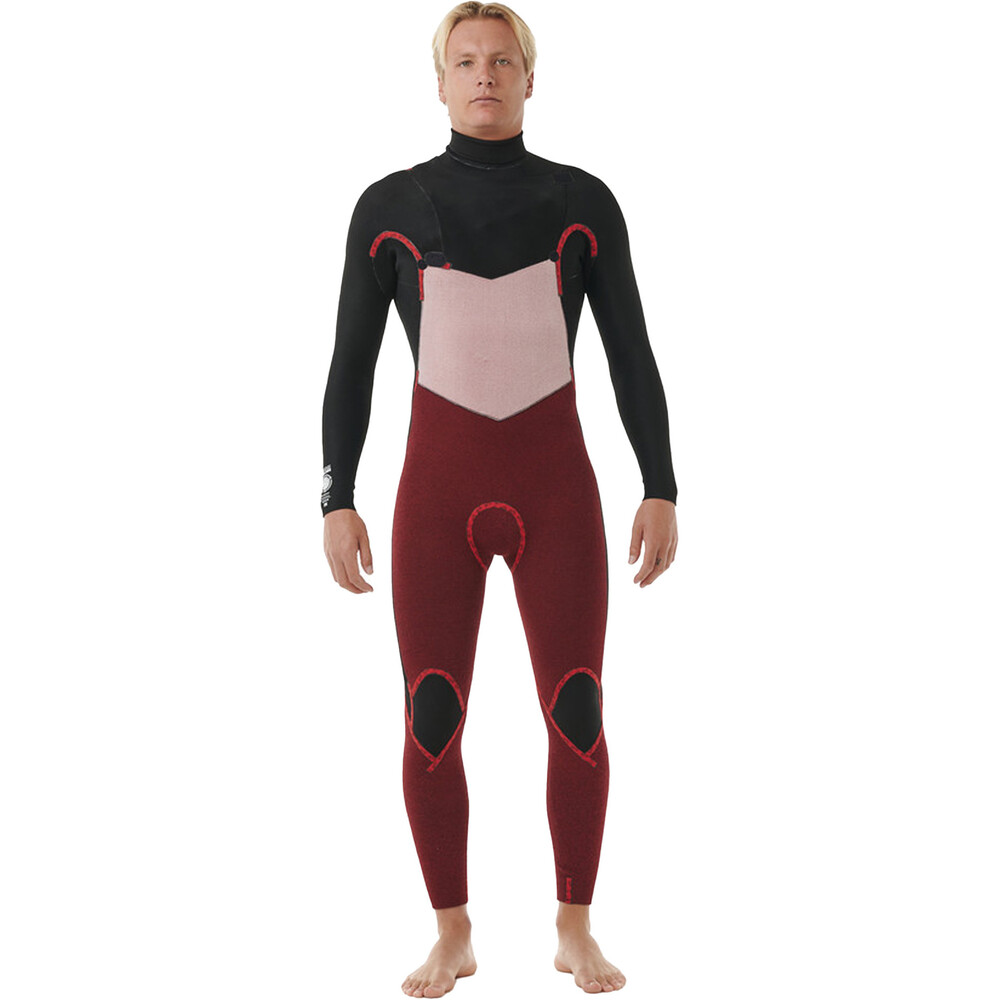 Rip Curl Mens Dawn Patrol 4/3mm Chest Zip Wetsuit Black