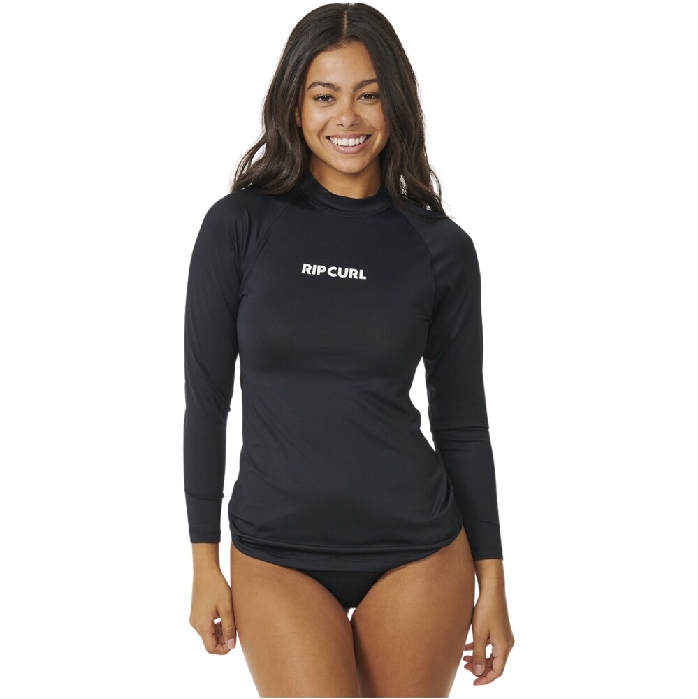 Rip Curl Womens Classic Surf Long Sleeve UPF Rash Vest Black