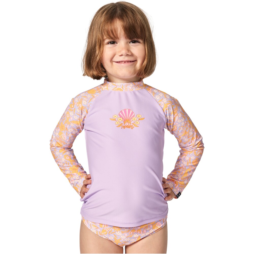 Rip Curl Junior Rainbow Tide Long Sleeve Rash Vest Set