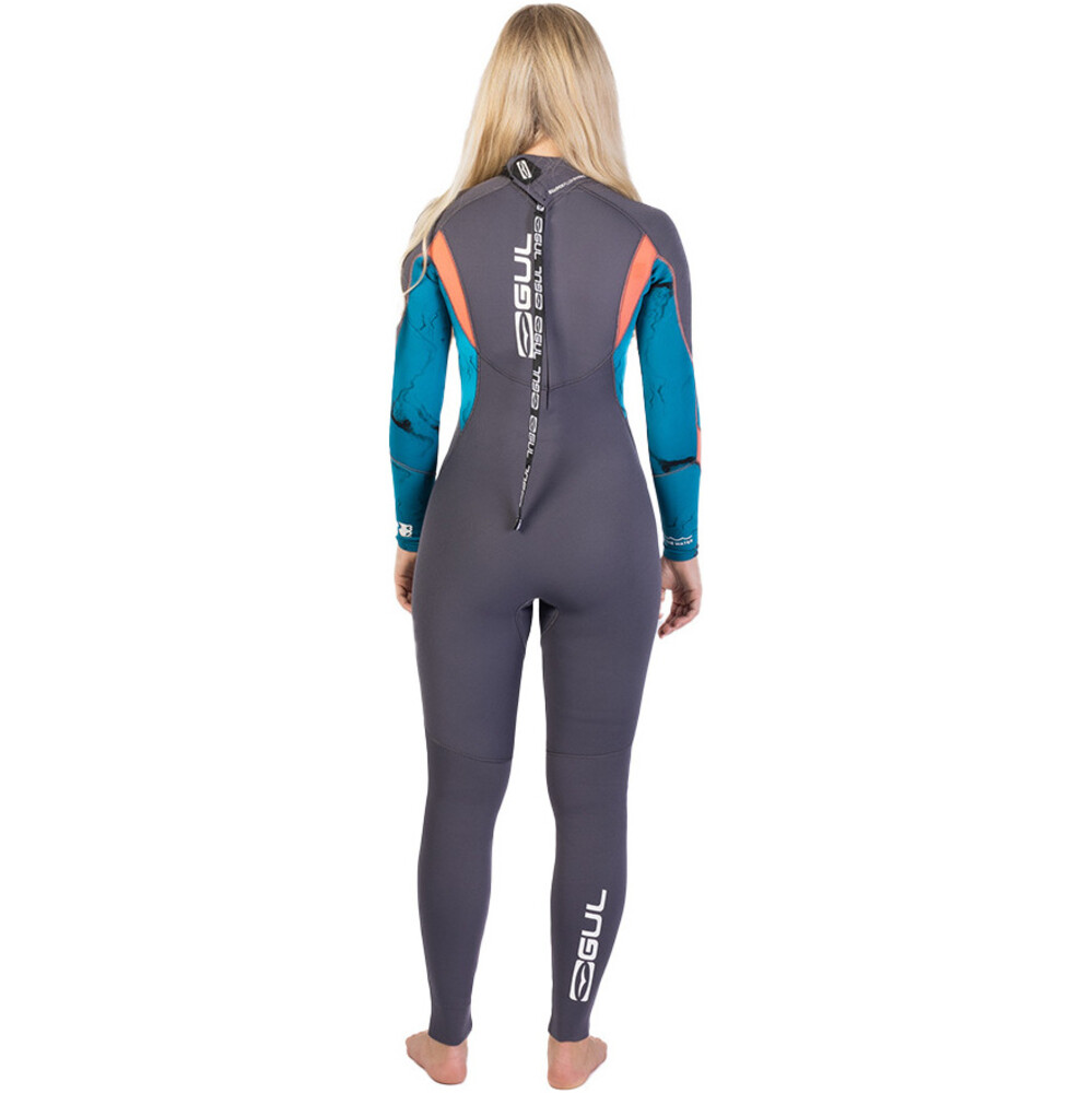 GUL Womens Response 4/3mm GBS Back Zip Wetsuit Grey / Marbel
