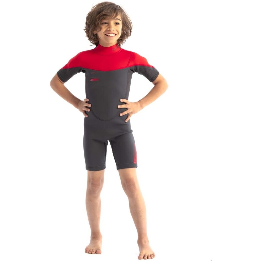 JOBE Junior Boston 2mm Back Zip Shorty Wetsuit Red