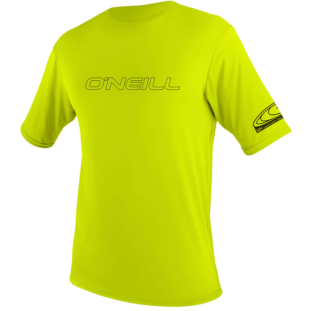 ONeill Youth Basic Skins Short Sleeve Rash Tee Lime
