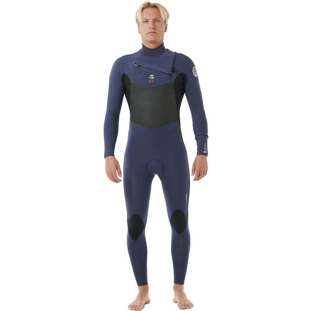 Rip Curl Mens Dawn Patrol 4/3mm Chest Zip Wetsuit Navy