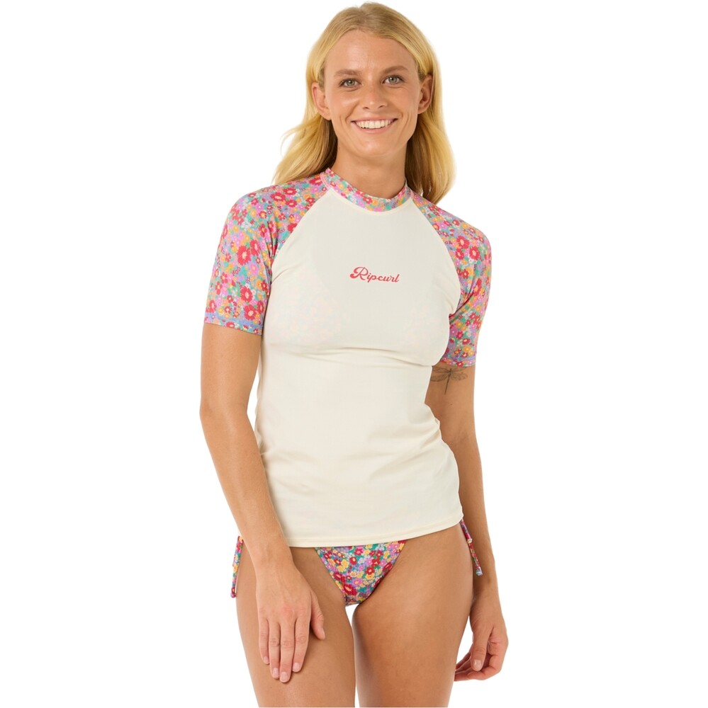 Rip Curl Womens Las Flores Short Sleeve Rash Vest