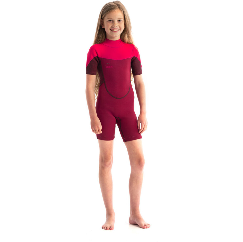 JOBE Junior Boston 2mm Back Zip Shorty Wetsuit Hot Pink
