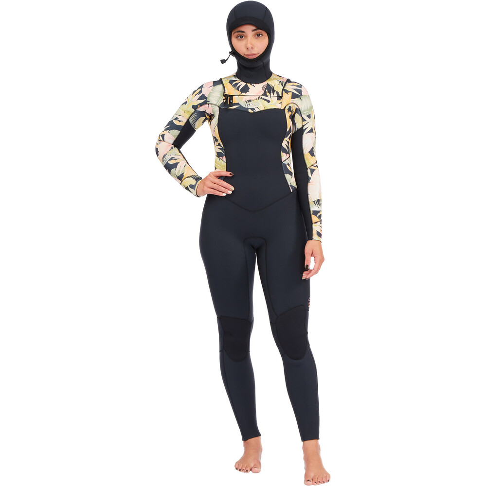 Billabong Womens Salty Dayz 4/3mm Chest Zip Hooded Wetsuit