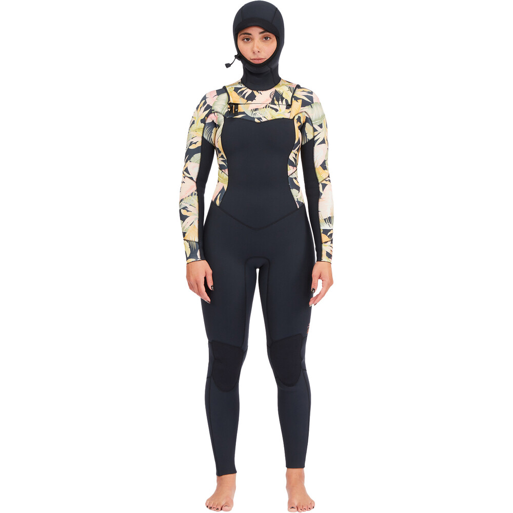 Billabong Womens Salty Dayz 4/3mm Chest Zip Hooded Wetsuit