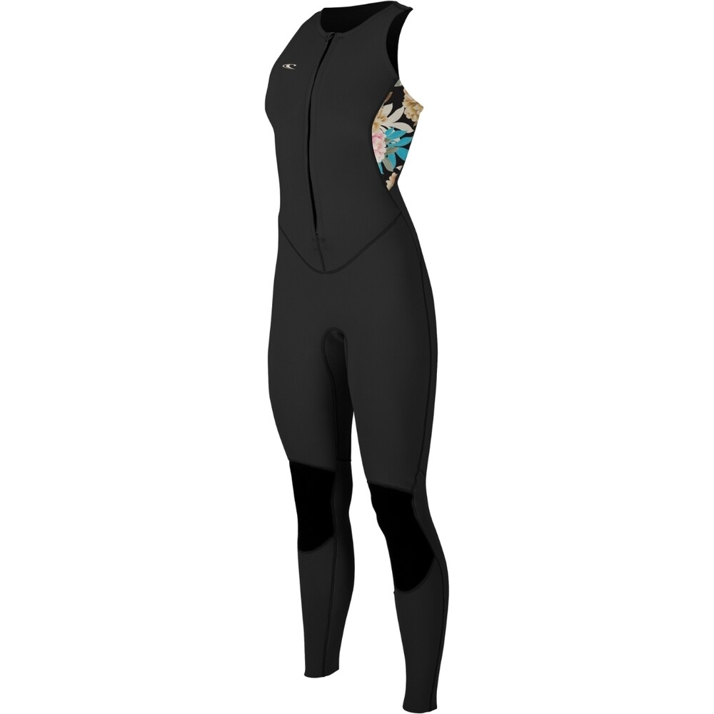 ONeill Womens Bahia 1.5mm Front Zip Long Jane Black/Mikah Floral