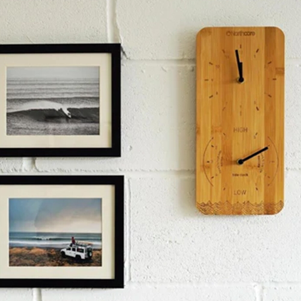 Northcore Wall Mounted Time & Tide Clock Bamboo
