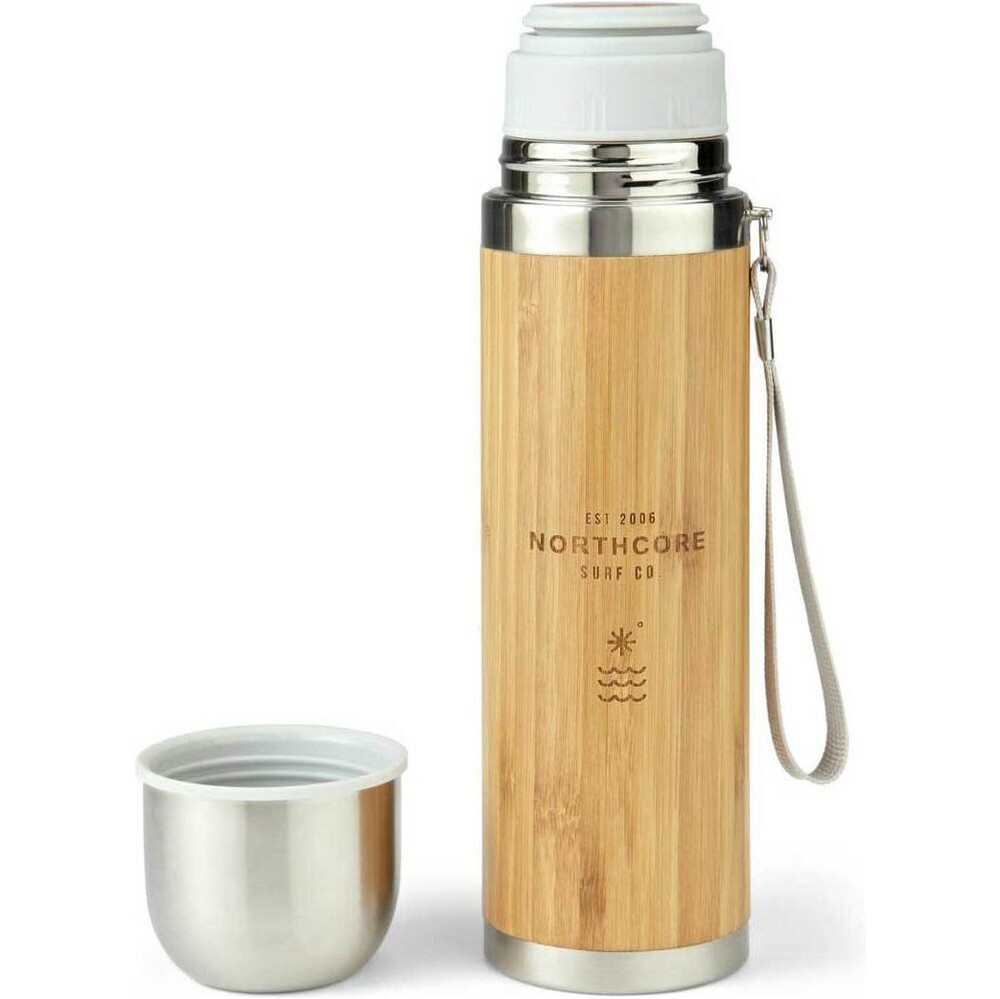 Northcore Bamboo & Stainless Steel Flask With Mug 360ml