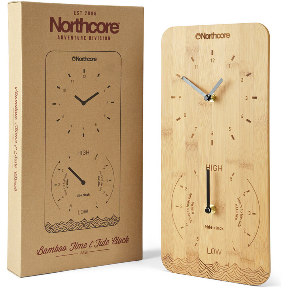 Northcore Wall Mounted Time & Tide Clock Bamboo