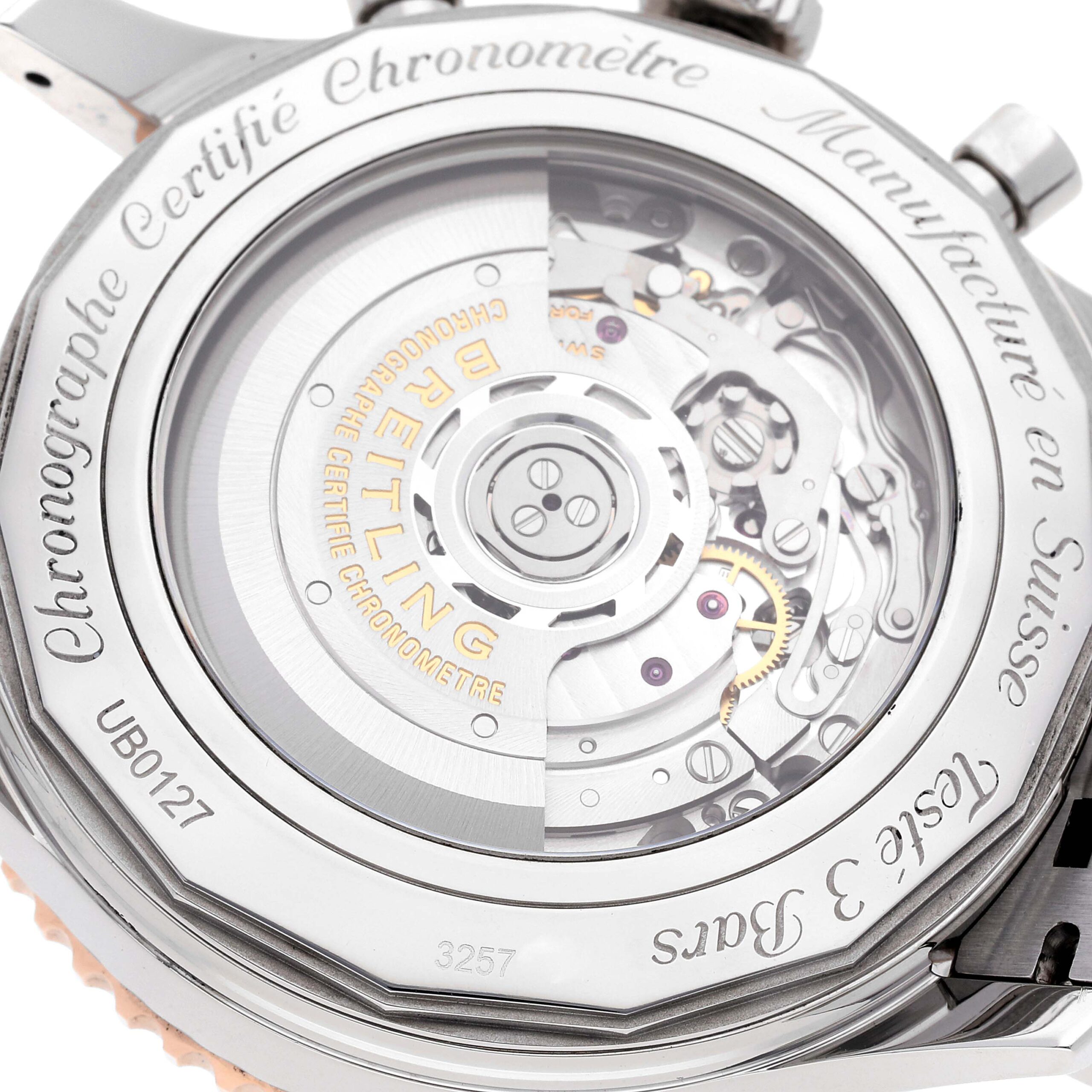 Breitling Navitimer 01 46mm Steel Rose Gold Black Dial Watch UB0127