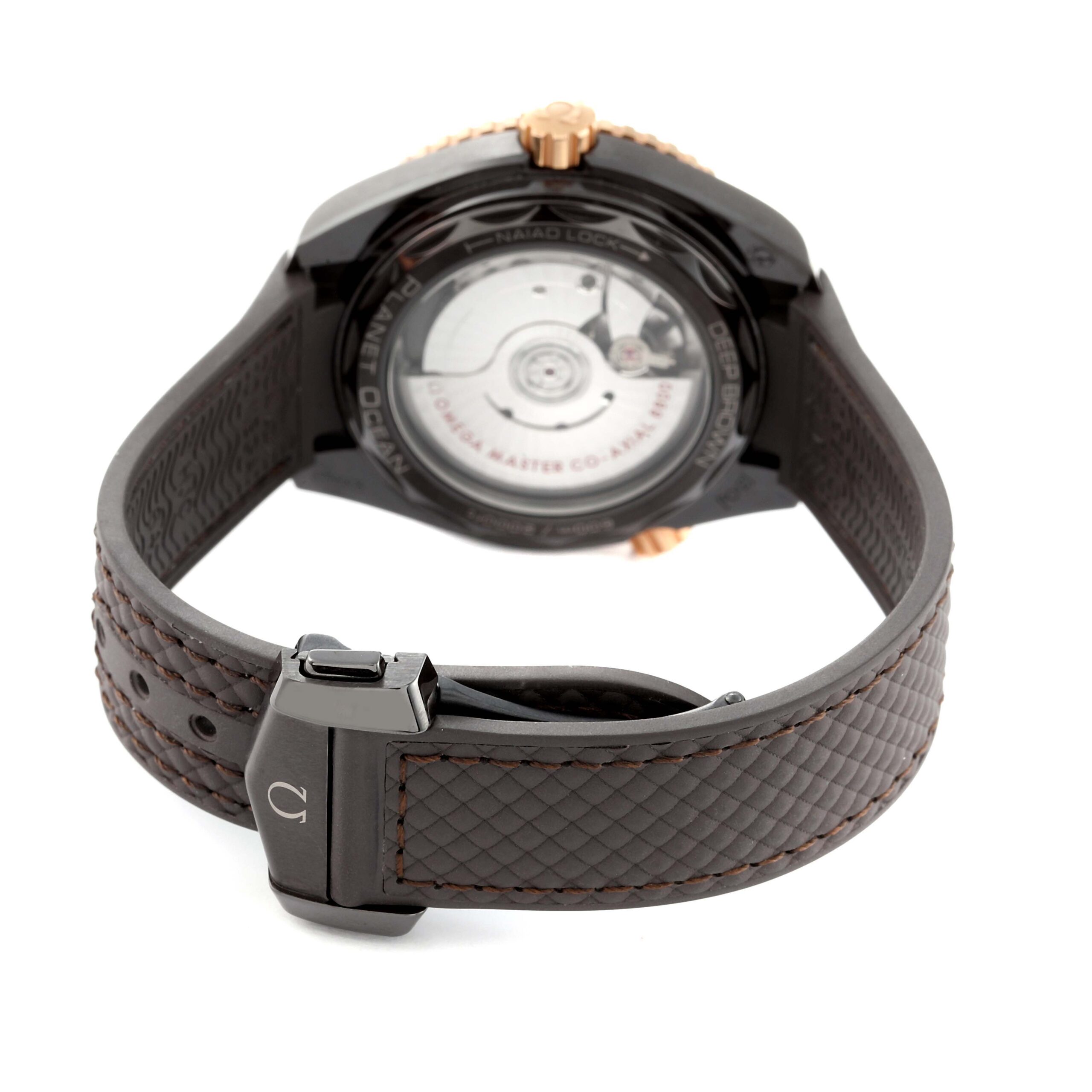 Omega Planet Ocean Rose Gold Ceramic Mens Watch 215.62.40.20.13.001 Box Card