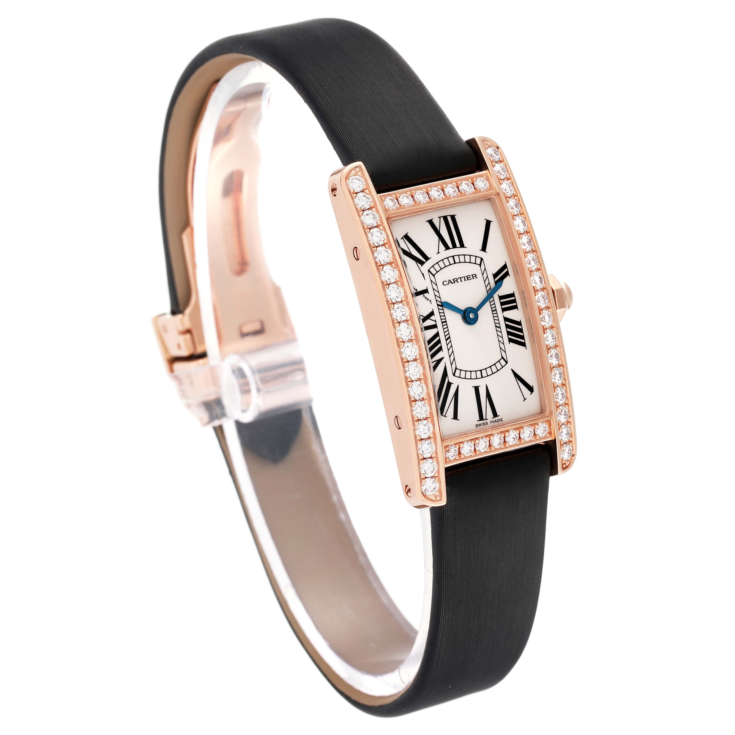 Cartier Tank Americaine Small Rose Gold Diamond Ladies Watch WJTA0002