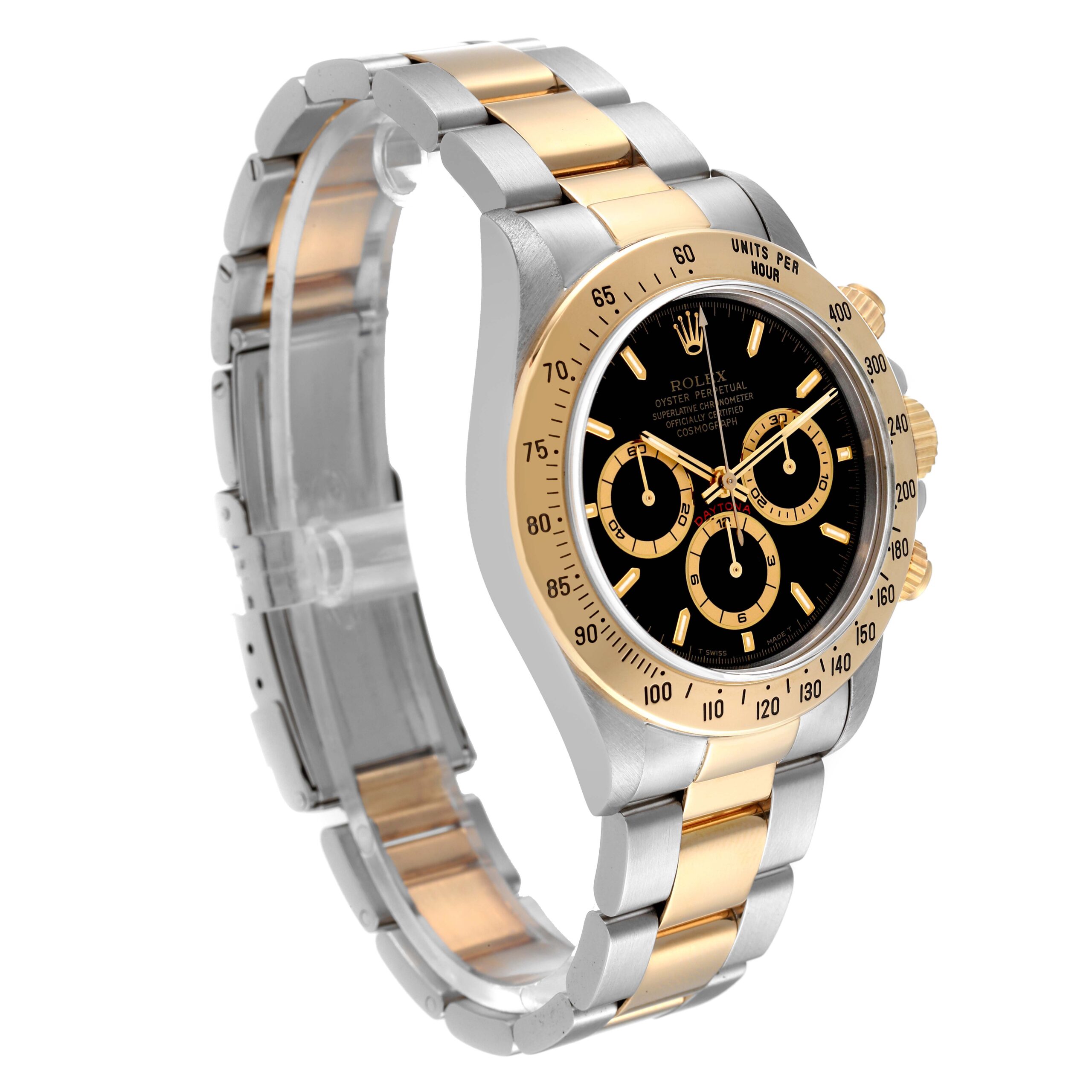 Rolex Daytona Steel Yellow Gold Black Dial Mens Watch 16523
