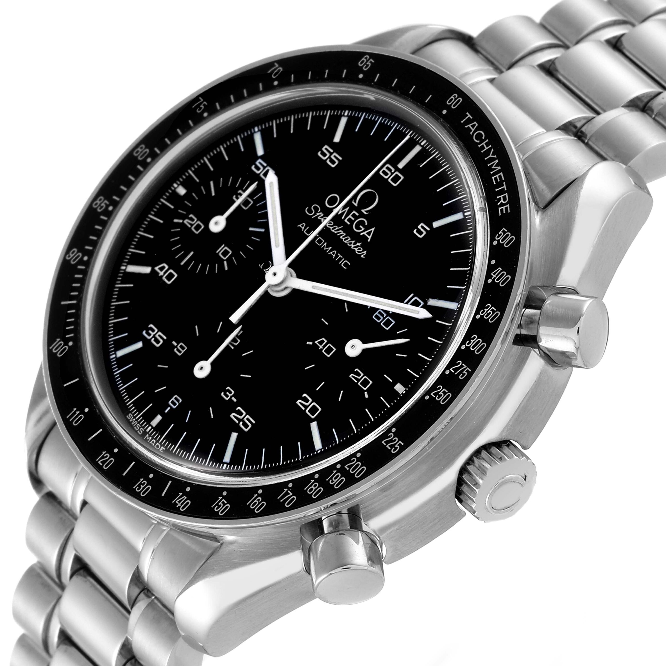 Omega Speedmaster Reduced Hesalite Chronograph Steel Mens Watch 3510.50.00