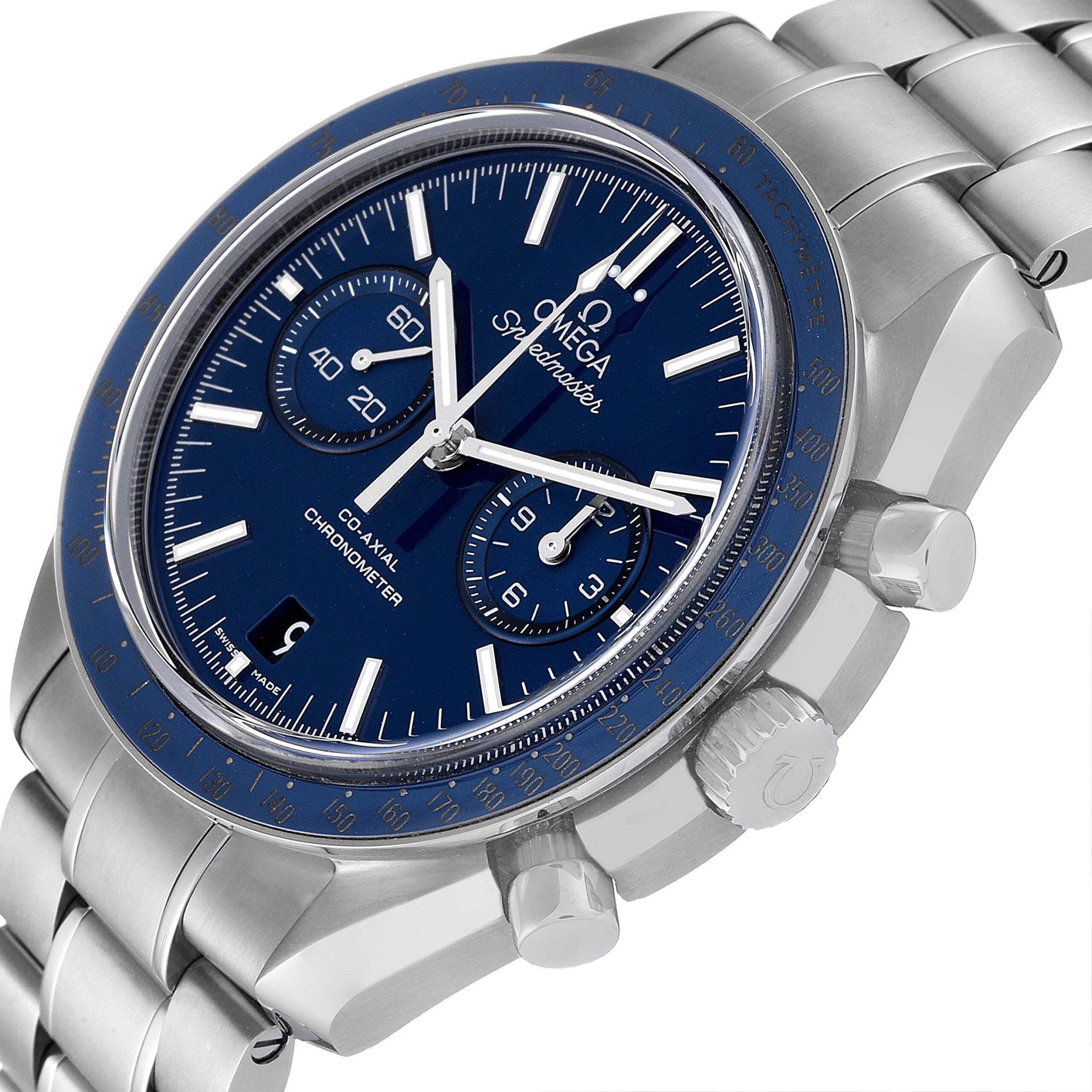 Omega Speedmaster Blue Dial Titanium Mens Watch 311.90.44.51.03.001 Box Card